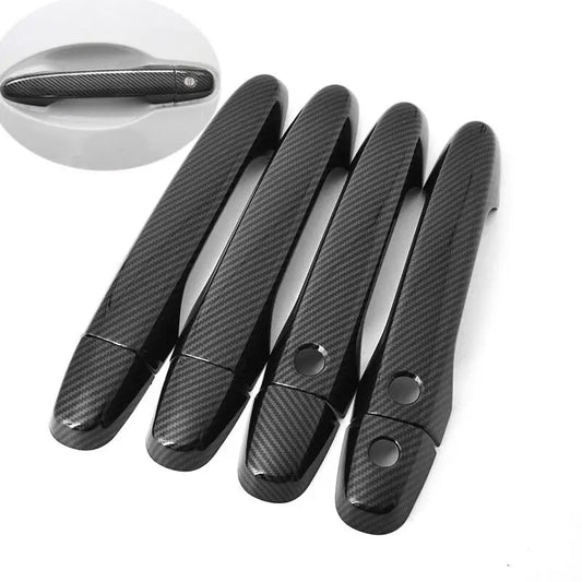 For Honda Civic 2012 2013 2014 2015 2016 Chrome Carbon Fiber Car Door Handle Covers Trim Styling Accessories