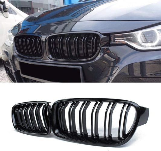 Front Grill Grilles Kidney Grill Replacement , bright black (BMW 3 series F30 F31 F35 2011-2019 Double Slat M4 Sport) freeshipping - Niagara Motorsports