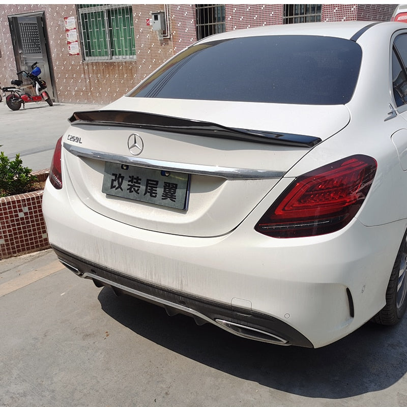 PSM Style For Mercedes Benz C Class Sedan 4-Door W205 C63 C180 C200 C260 C300 spoiler 2014 to 2019 high quality ABS spoiler