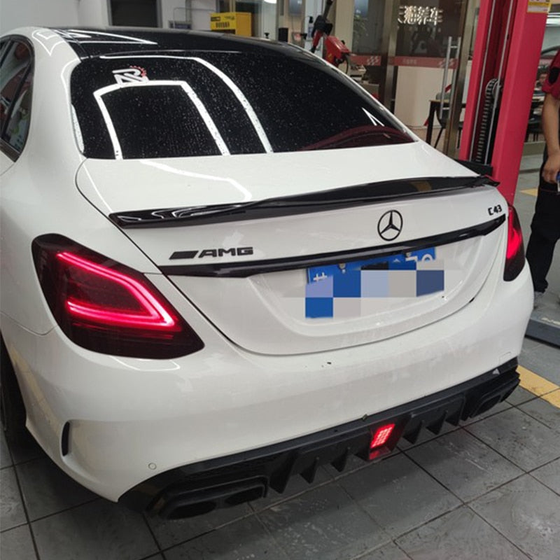 PSM Style For Mercedes Benz C Class Sedan 4-Door W205 C63 C180 C200 C260 C300 spoiler 2014 to 2019 high quality ABS spoiler