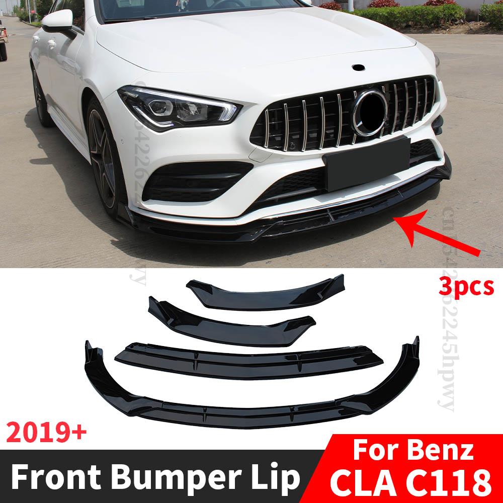 Spoiler Deflector Guard Decoration Tuning Accessories Modified Front Bumper Lip Chin For Mercedes Benz CLA C118 2019 2020 2019+