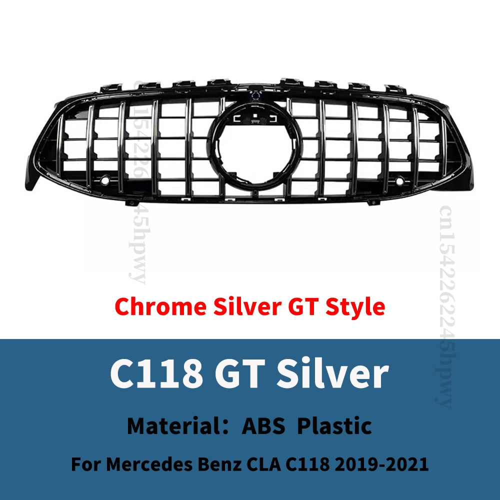 Center Front Inlet Grille Racing Hood Grill Hood Mesh Refit Tuning Part For Mercedes Benz CLA C118 2019 2020 2021 Diamond GT