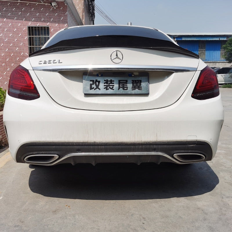 PSM Style For Mercedes Benz C Class Sedan 4-Door W205 C63 C180 C200 C260 C300 spoiler 2014 to 2019 high quality ABS spoiler