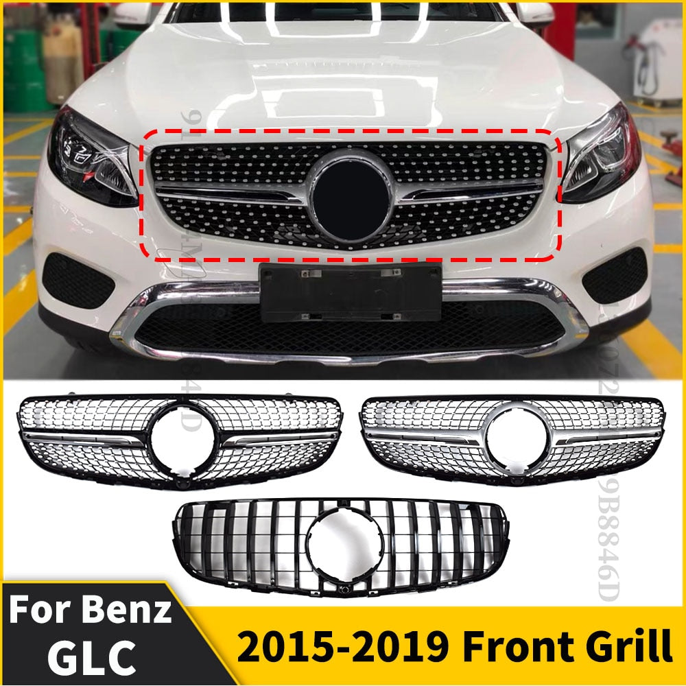 Tuning Accessories Front Grille Racing Bumper Grill Inlet Mesh For Mercedes GLC X253 C253 2015 2016 2017 2018 2019 AMG Line Trim