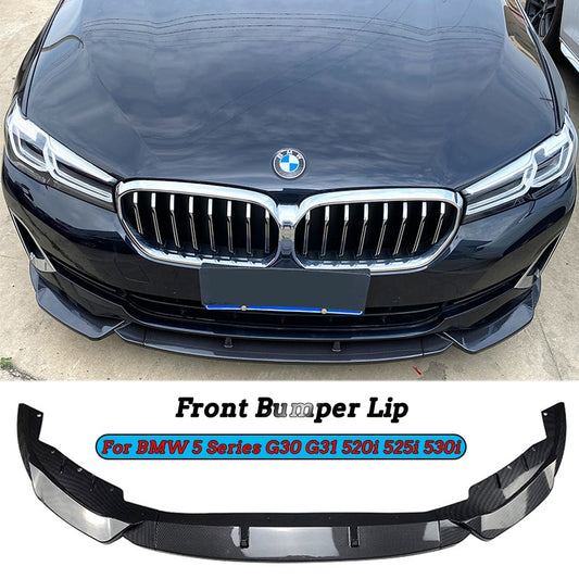 Car Front Bumper Lip Body Kit Spoiler Splitter Bumper Canard Lip Splitter For BMW 5 Series G30 G31 520i 525i 530i 2021 2022 New