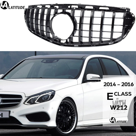 Facelifted W212 Grill, Black Panamericana Style Front Grille for Mercedes E Class 2014 - 2016 E Class Sedan W212 Wagon S212