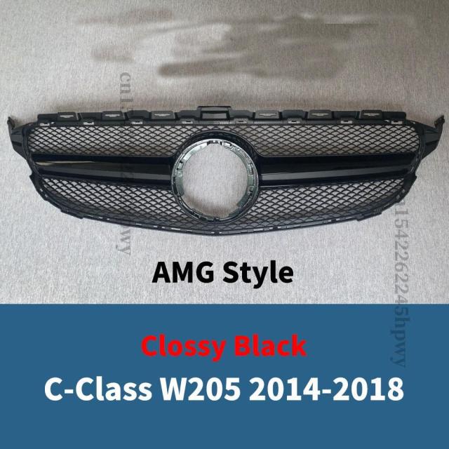 M-B W205 Black GT-R Look sport-grille 2014-2018 - W205 Tuning AMG