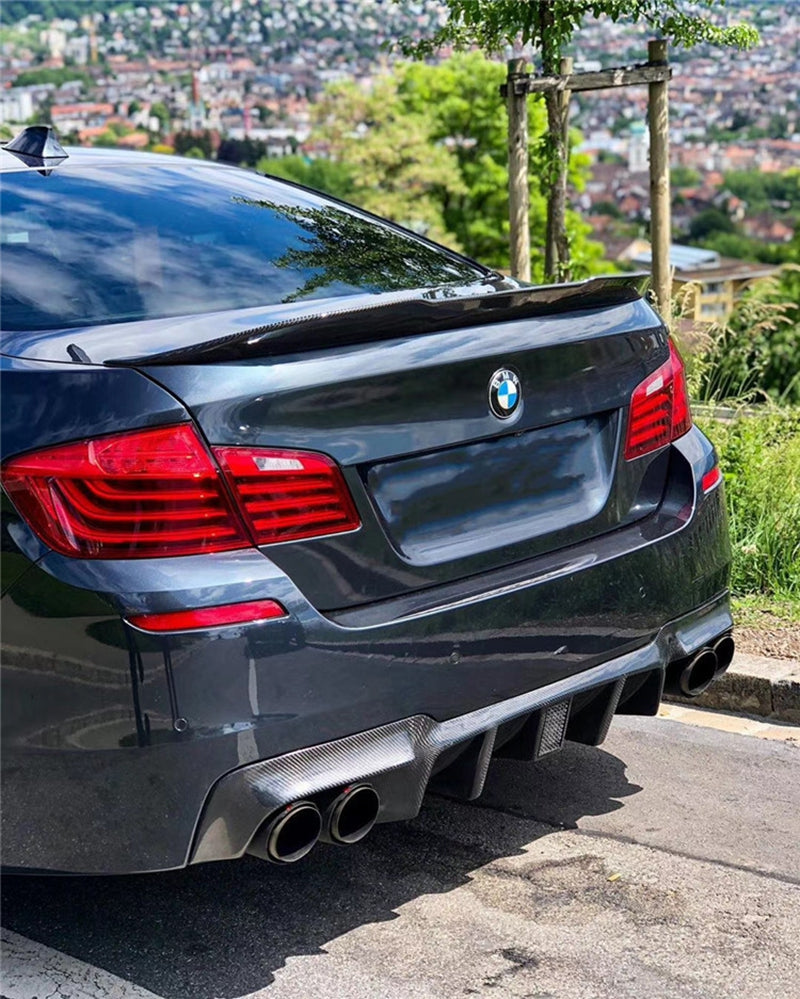 F18 PSM style carbon fiber black rear wing spoiler for BMW 5