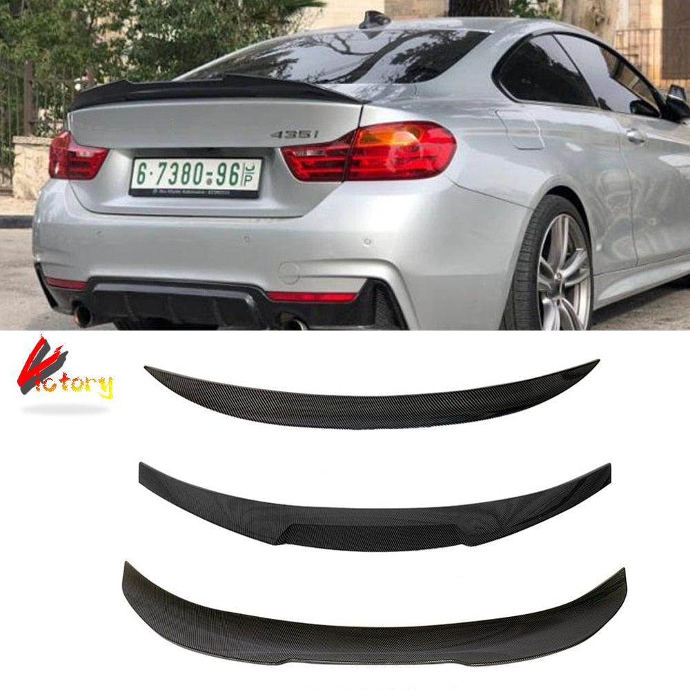 Carbon Pattern Rear Trunk Spoiler Tail For BMW 4 Series F32 F33 F36 2013-2019 ABS Gloss Black Wing