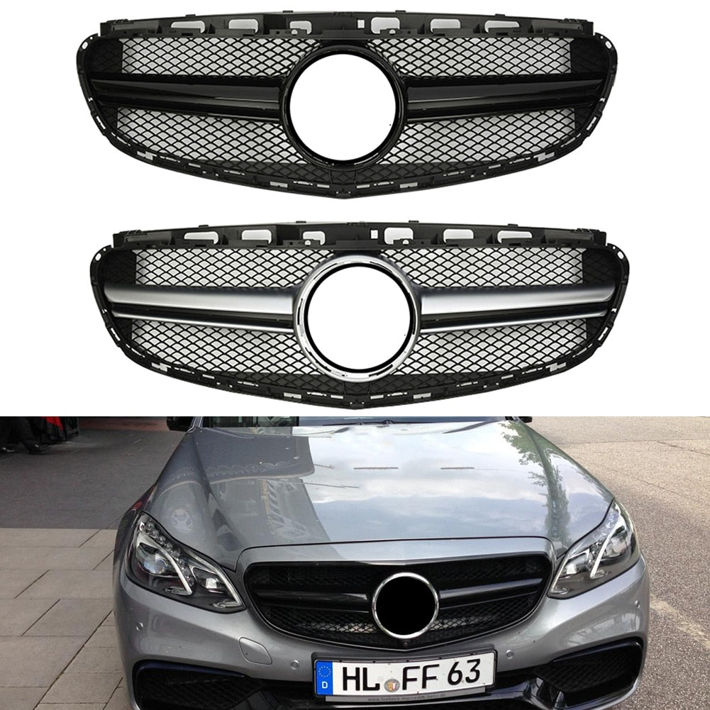 Front Racing Billet Bumper Grille Upper Facelift Grill For Mercedes-Benz E-Class W212 2014 2015 AMG Style 4 Doors