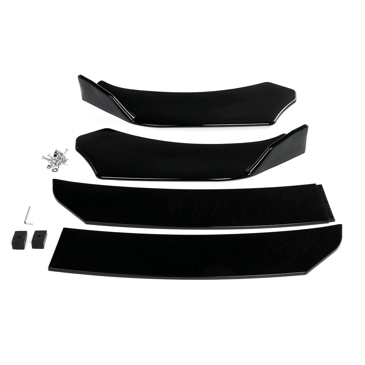 4PCS Front Bumper Lip Spoiler Side Splitter Chin Body Kit For Audi