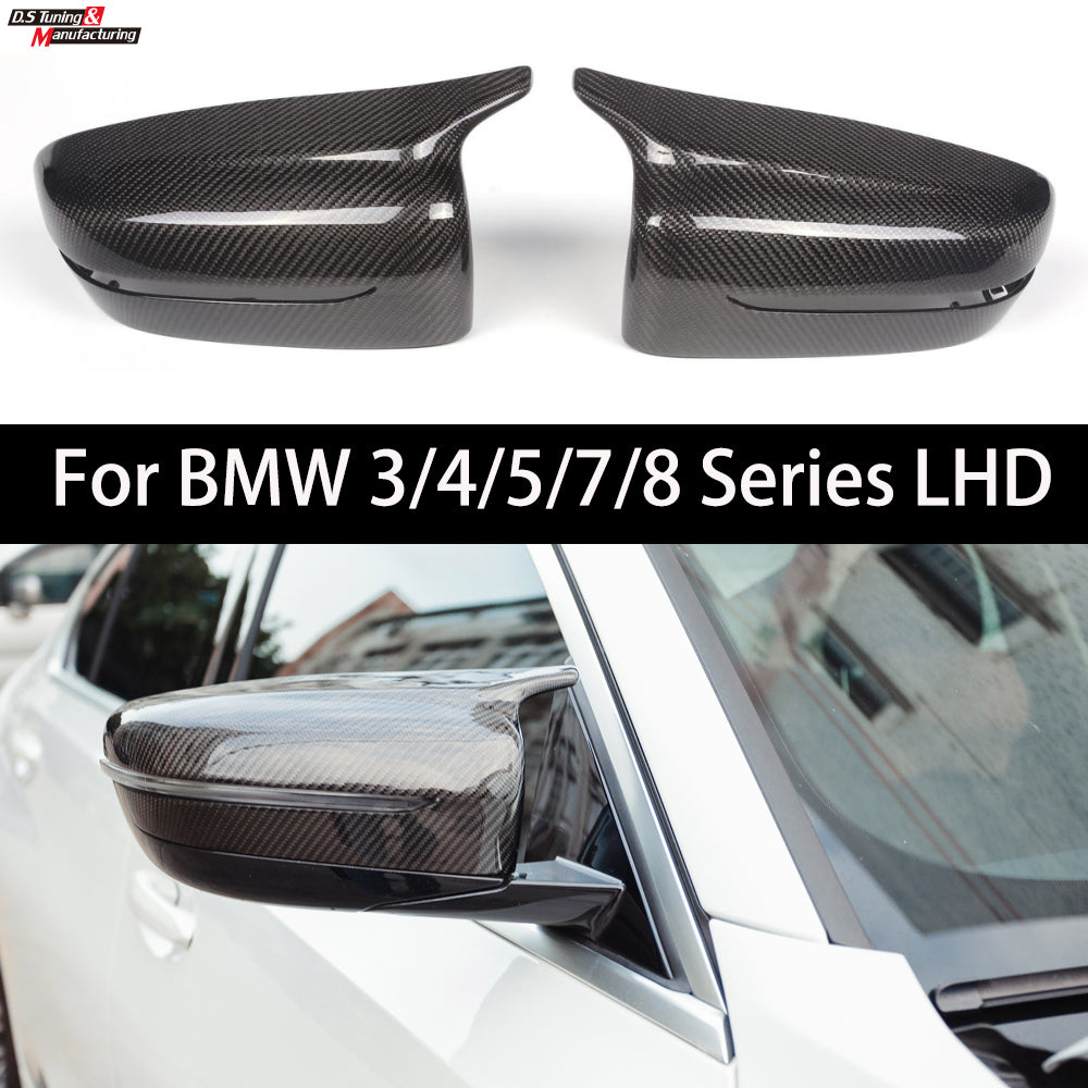 Carbon Fiber Car Door Side Rearview Mirror Cover Caps For BMW 3 4 5 7 8 Series G20 G21 G22 G23 G30 G31 G11 G12 G14 G15 G16 (LHD)