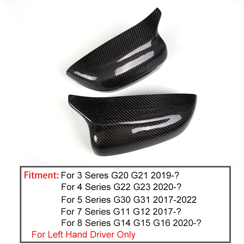 Carbon Fiber Car Door Side Rearview Mirror Cover Caps For BMW 3 4 5 7 8 Series G20 G21 G22 G23 G30 G31 G11 G12 G14 G15 G16 (LHD)