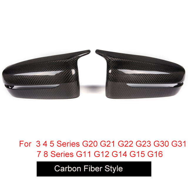 Carbon Fiber Car Door Side Rearview Mirror Cover Caps For BMW 3 4 5 7 8 Series G20 G21 G22 G23 G30 G31 G11 G12 G14 G15 G16 (LHD)