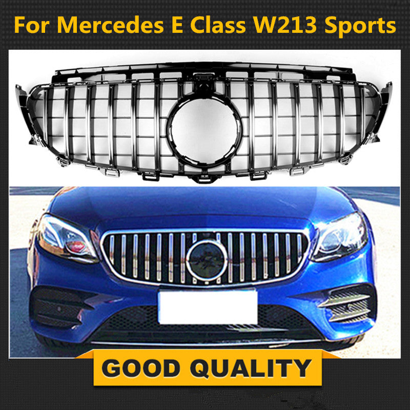 GT Grille Vertical Diamond Grill E63S Style For Mercedes Benz E Class W213 C238 Coupe Sedan 2016-2018 E300 E350 E200 E320 E400