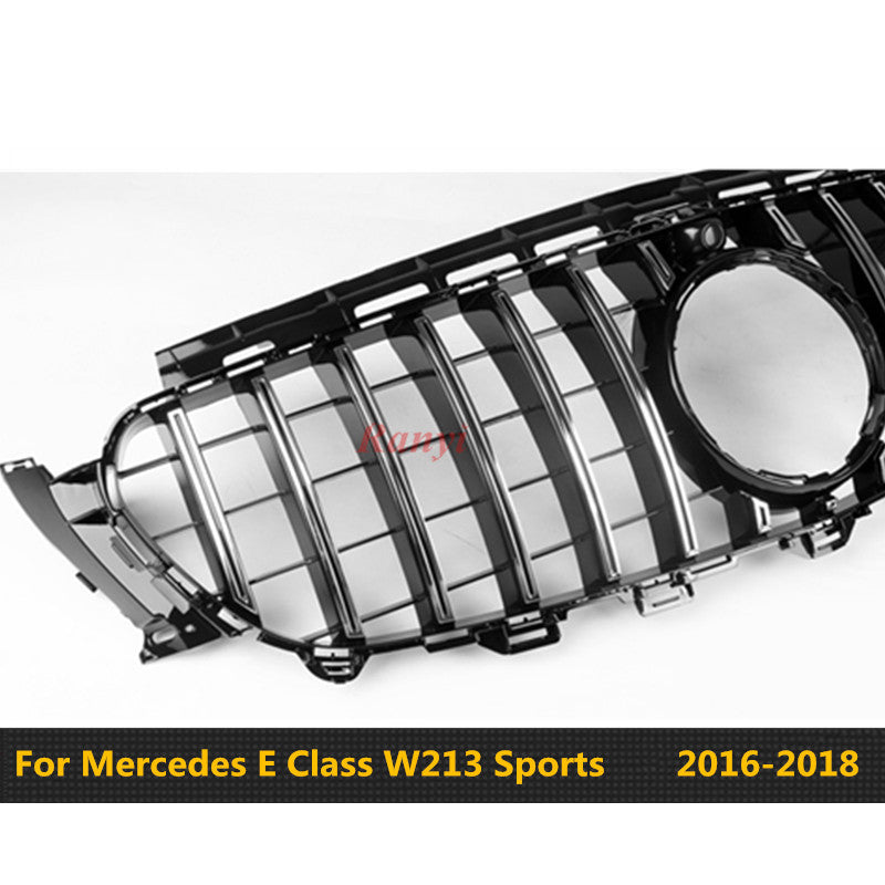 GT Grille Vertical Diamond Grill E63S Style For Mercedes Benz E Class W213 C238 Coupe Sedan 2016-2018 E300 E350 E200 E320 E400