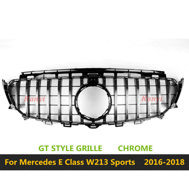 GT Grille Vertical Diamond Grill E63S Style For Mercedes Benz E Class W213 C238 Coupe Sedan 2016-2018 E300 E350 E200 E320 E400