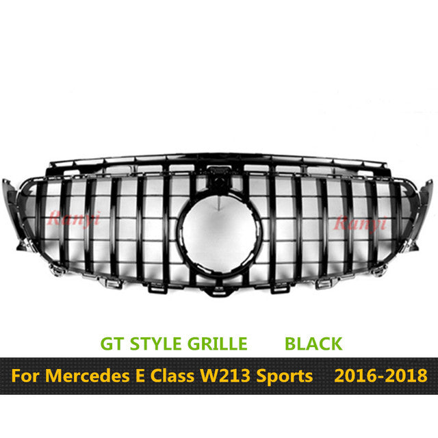 GT Grille Vertical Diamond Grill E63S Style For Mercedes Benz E Class W213 C238 Coupe Sedan 2016-2018 E300 E350 E200 E320 E400