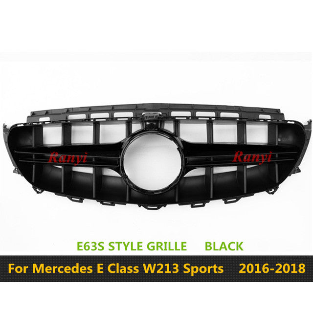 GT Grille Vertical Diamond Grill E63S Style For Mercedes Benz E Class W213 C238 Coupe Sedan 2016-2018 E300 E350 E200 E320 E400