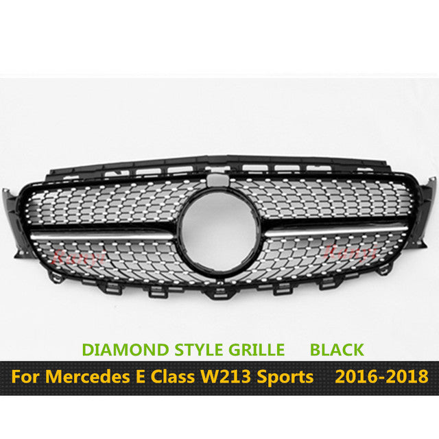 GT Grille Vertical Diamond Grill E63S Style For Mercedes Benz E Class W213 C238 Coupe Sedan 2016-2018 E300 E350 E200 E320 E400